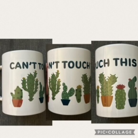 Can't Touch This Funny Cactus Coffee Mug - NWT - Picture 1 of 2